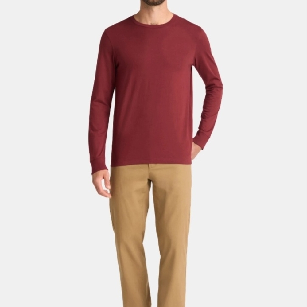 George Men's Maroon Long Sleeve Tee